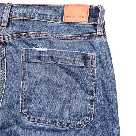 American Eagle Stovepipe Jeans High Rise Stretch Denim Blue Size 8 - Picture 9 of 9